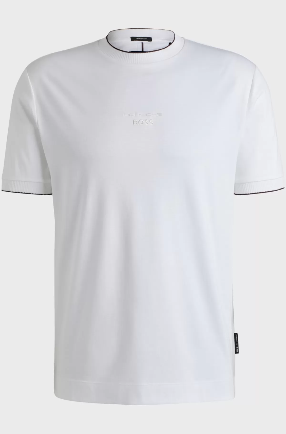HUGO BOSS Porsche X BOSS-T-shirt I Merceriseret Bomuld Med Særlig Branding Hvid Sale