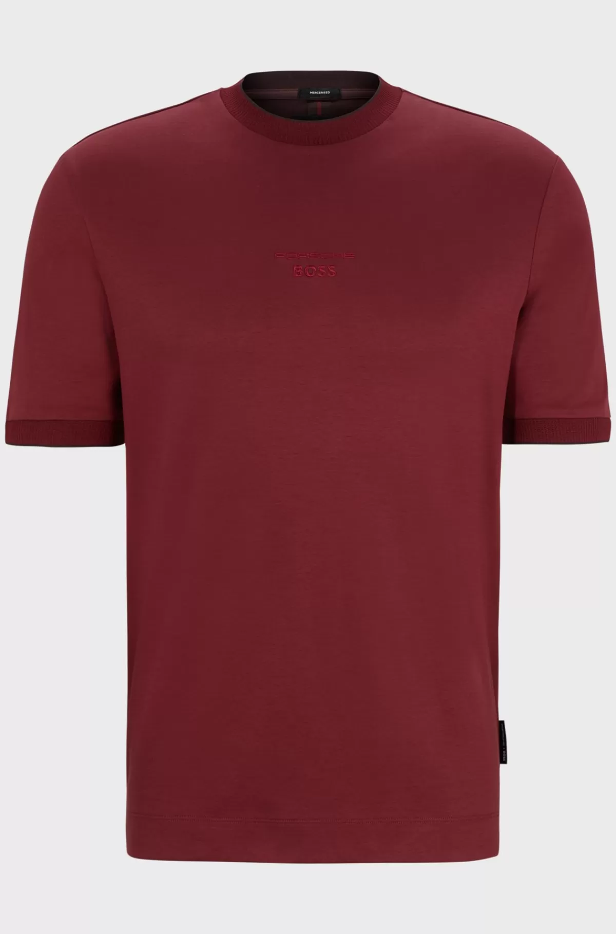 HUGO BOSS Porsche X BOSS-T-shirt I Merceriseret Bomuld Med Særlig Branding Mørkerød Store