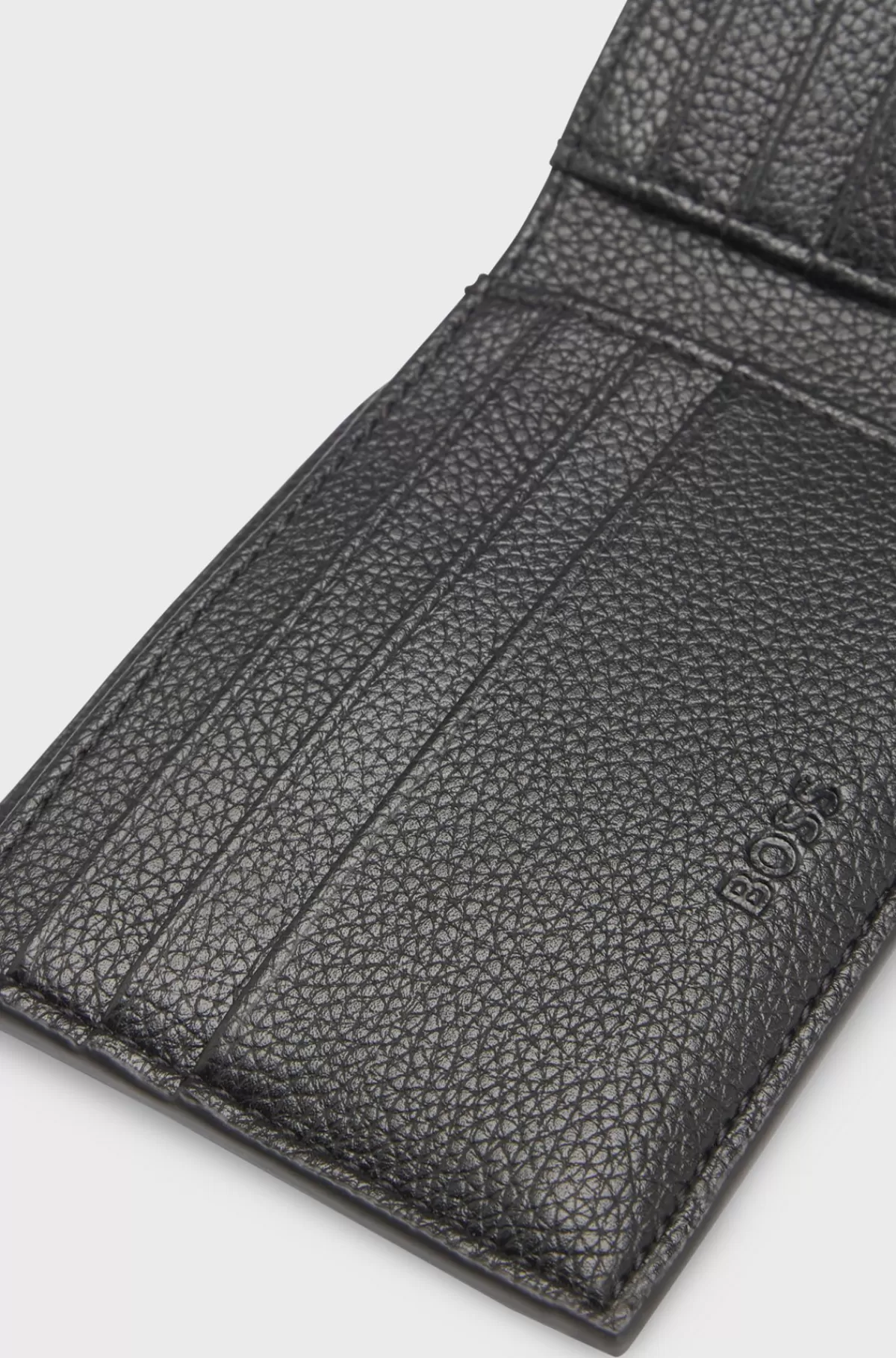 HUGO BOSS Pung I Imiteret Kornet Læder Med Logo Og Signaturstribe Sort Best Sale