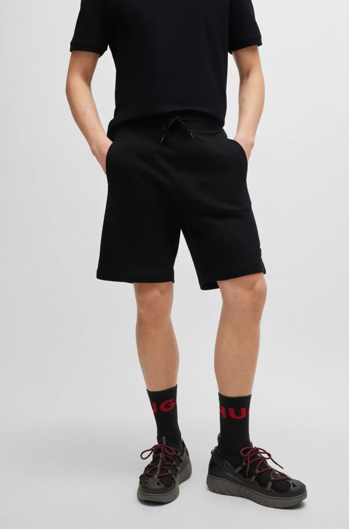 HUGO BOSS Shorts Af Sweatkvalitet Af Bomuld Med Relaxed Fit Og Logo Sort Best