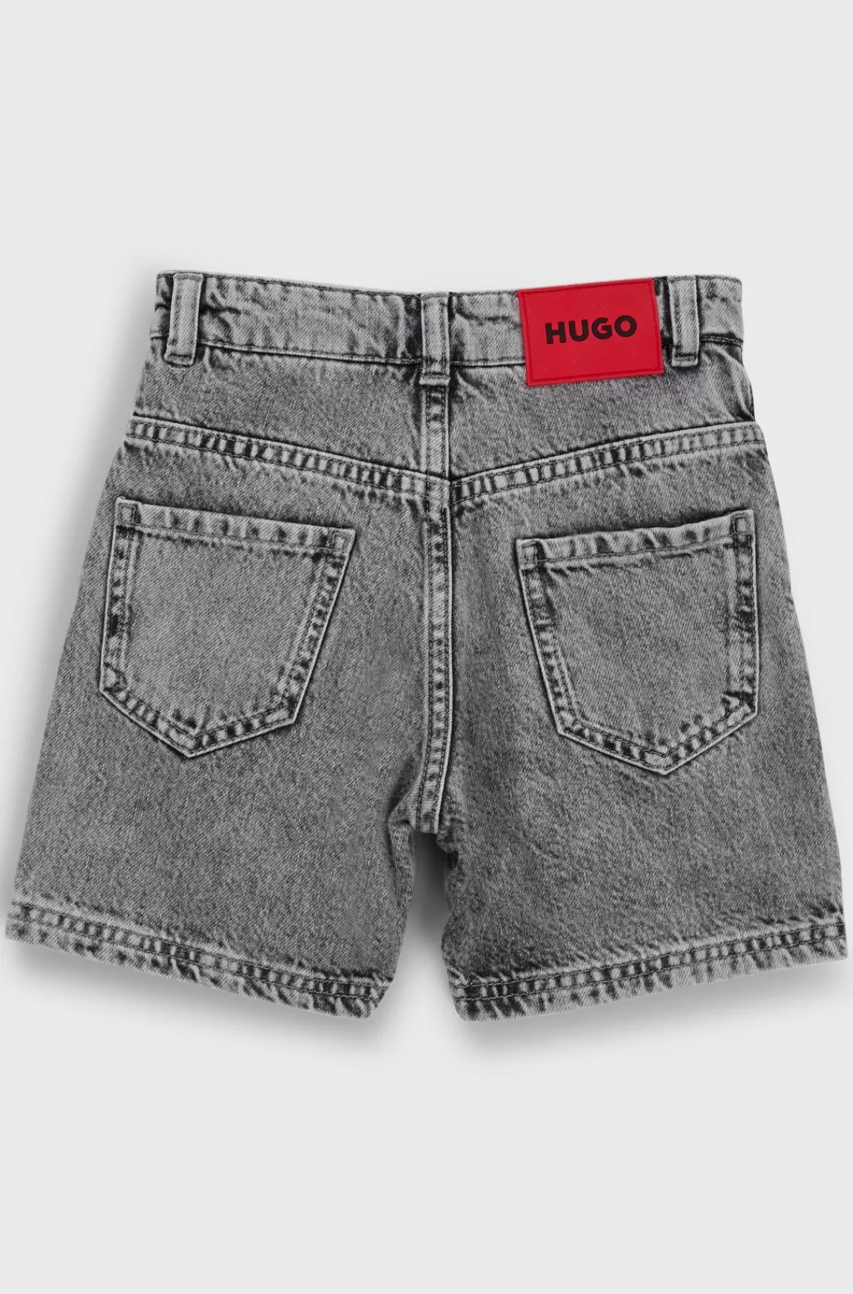 HUGO BOSS Shorts Til Børn I Grå Bomuldsdenim Med Loose Fit Mønstret Best