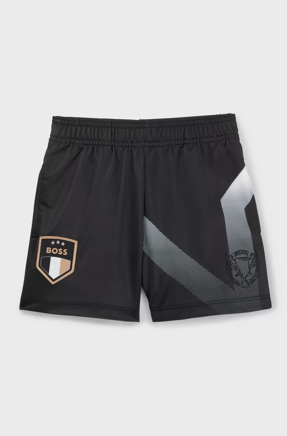 HUGO BOSS Shorts Til Børn I Stof Med Stræk Og Gradueret Motiv Sort Sale