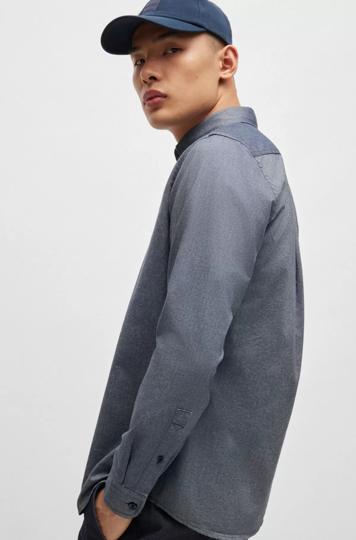 HUGO BOSS Skjorte I Oxfordbomuld Med Regular Fit Og Knapper Lyseblå Fashion