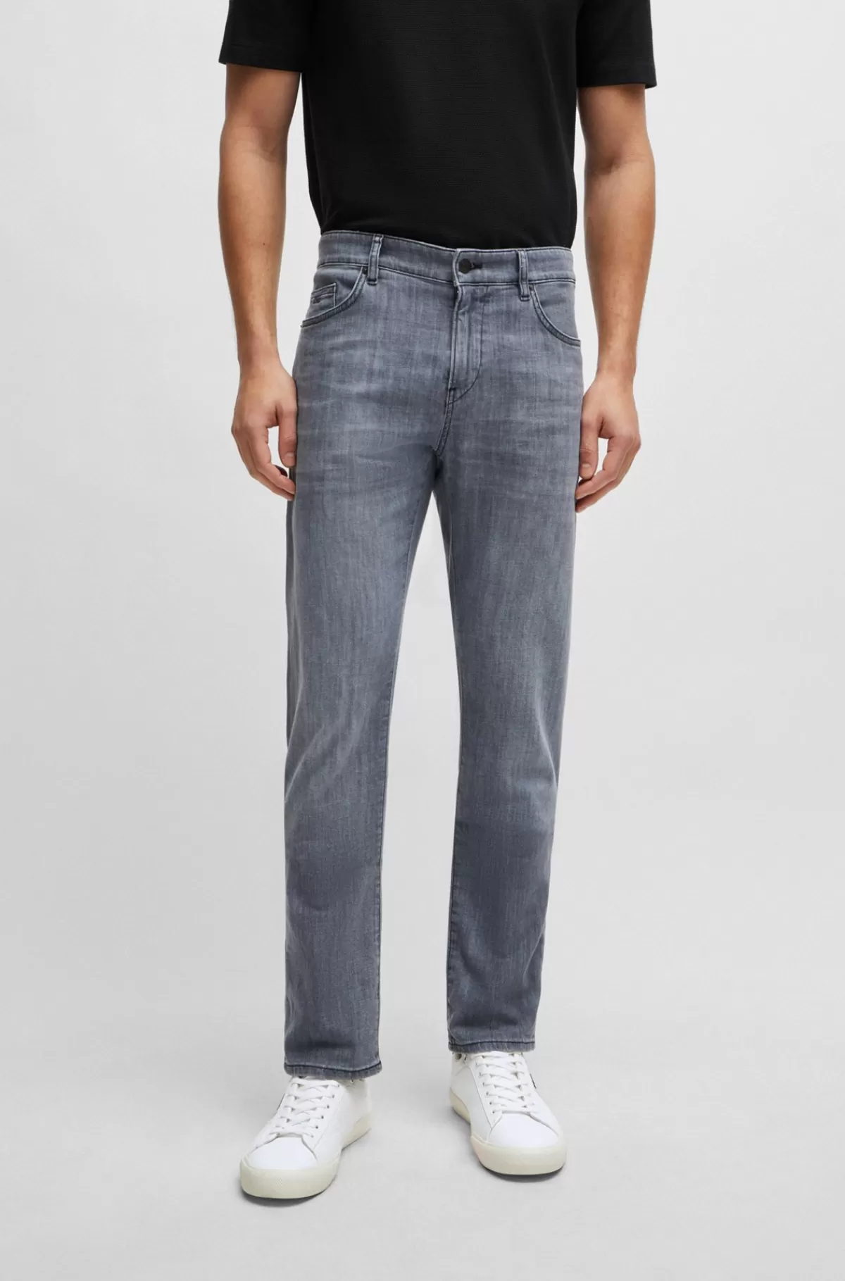 HUGO BOSS Slim Fit Jeans I Blå Behagelig Denim Med Stræk Grå Shop