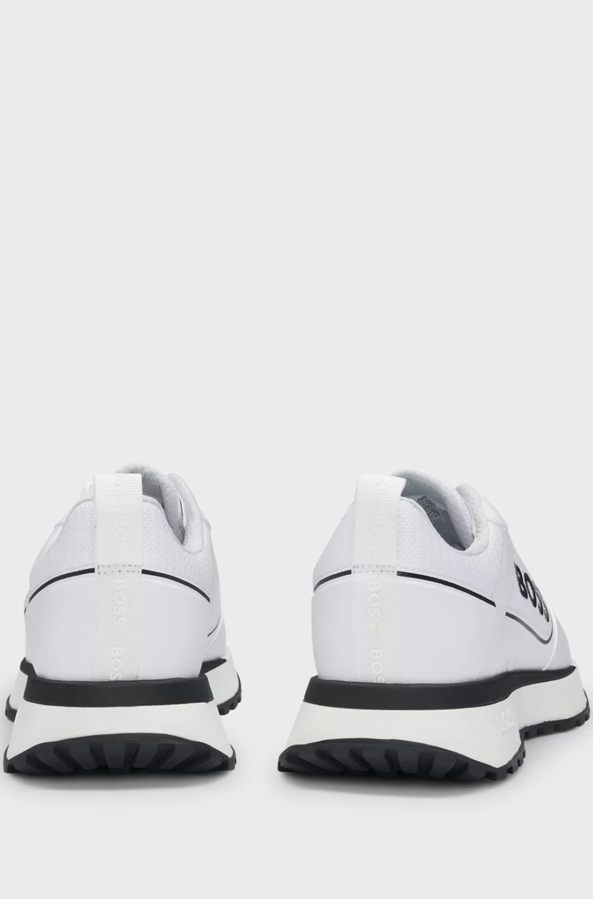 HUGO BOSS Sneakers I Blandede Materialer Med Stort Logo På Sidepanelet Hvid Cheap