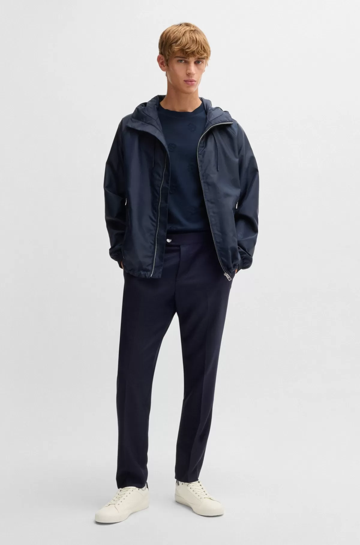HUGO BOSS Sneakers I Imiteret Læder Med Almindelig Og Kornet Tekstur Hvid Sale