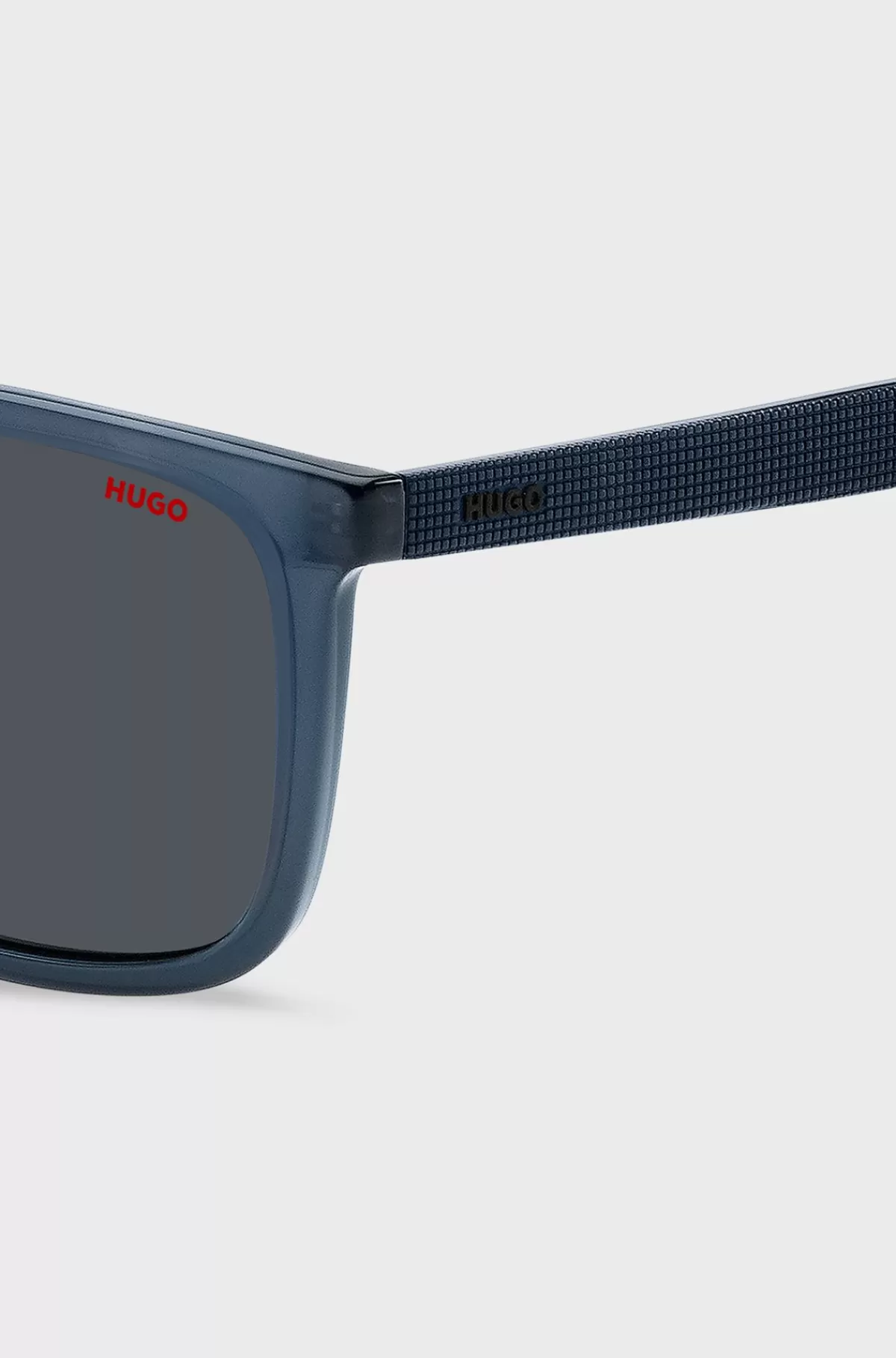 HUGO BOSS Solbriller I -acetat Med Mønstrede Stænger Blå New