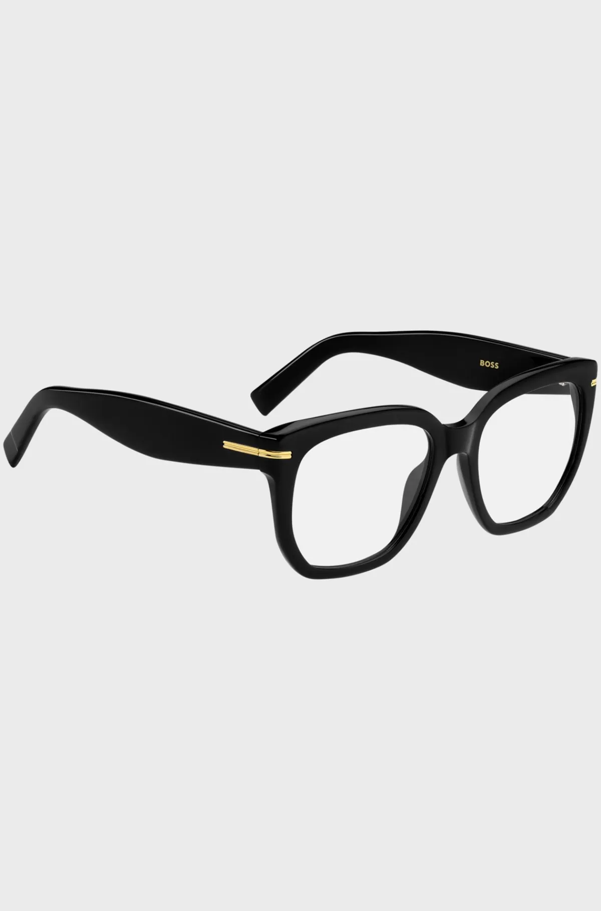 HUGO BOSS Acetatstel Til Briller Med Styrke Med Guldfarvede Hængsler Sort Best Sale