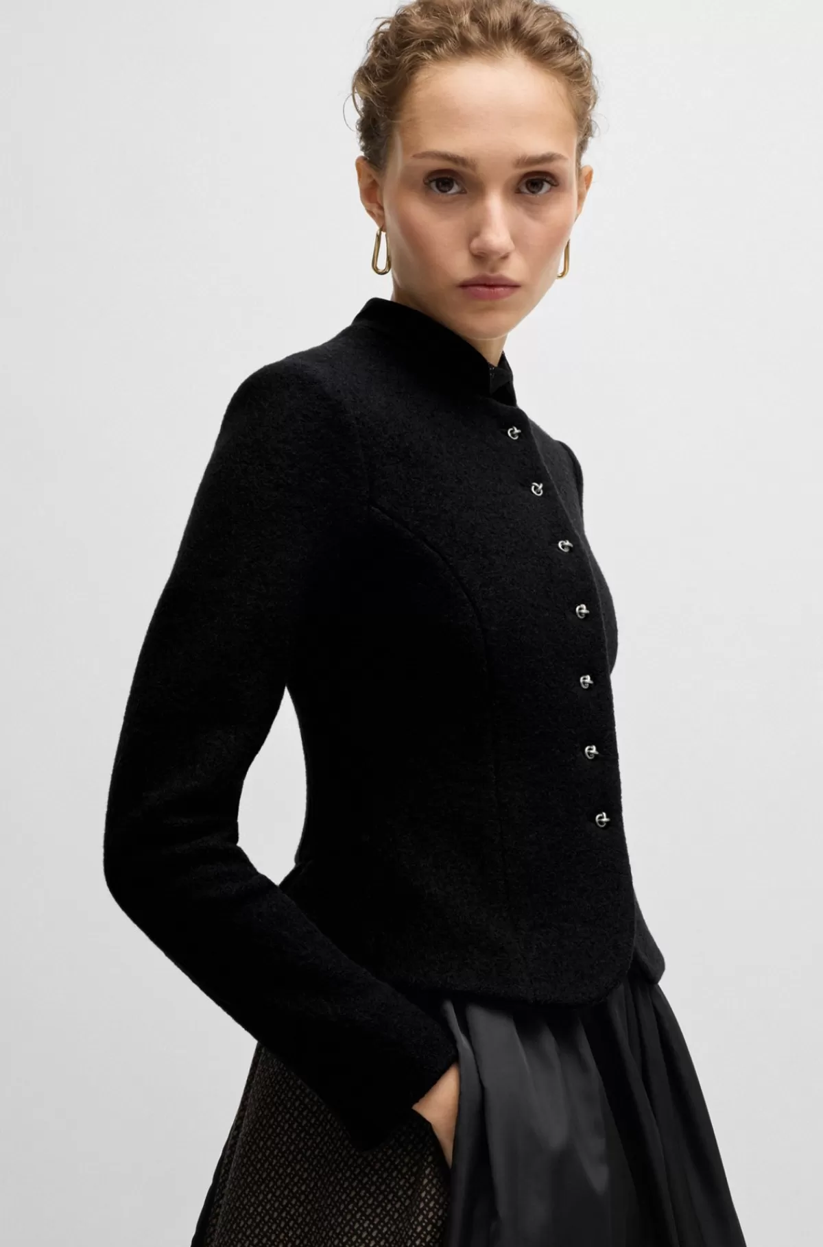 HUGO BOSS BOSS X Kinga Mathe-jakke Med Turnlock-knapper Sort Outlet