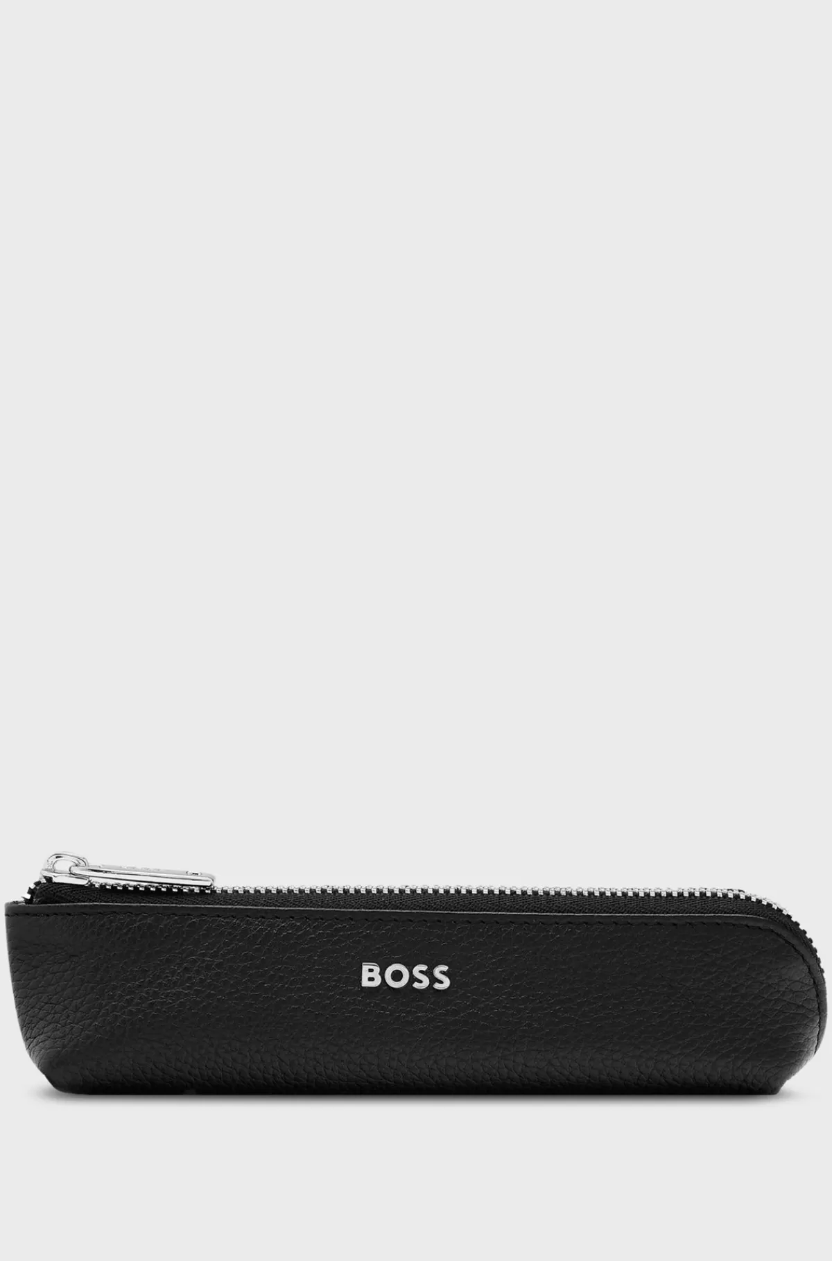 HUGO BOSS Penalhus I Kornet Læder Med Logobogstaver Sort Cheap