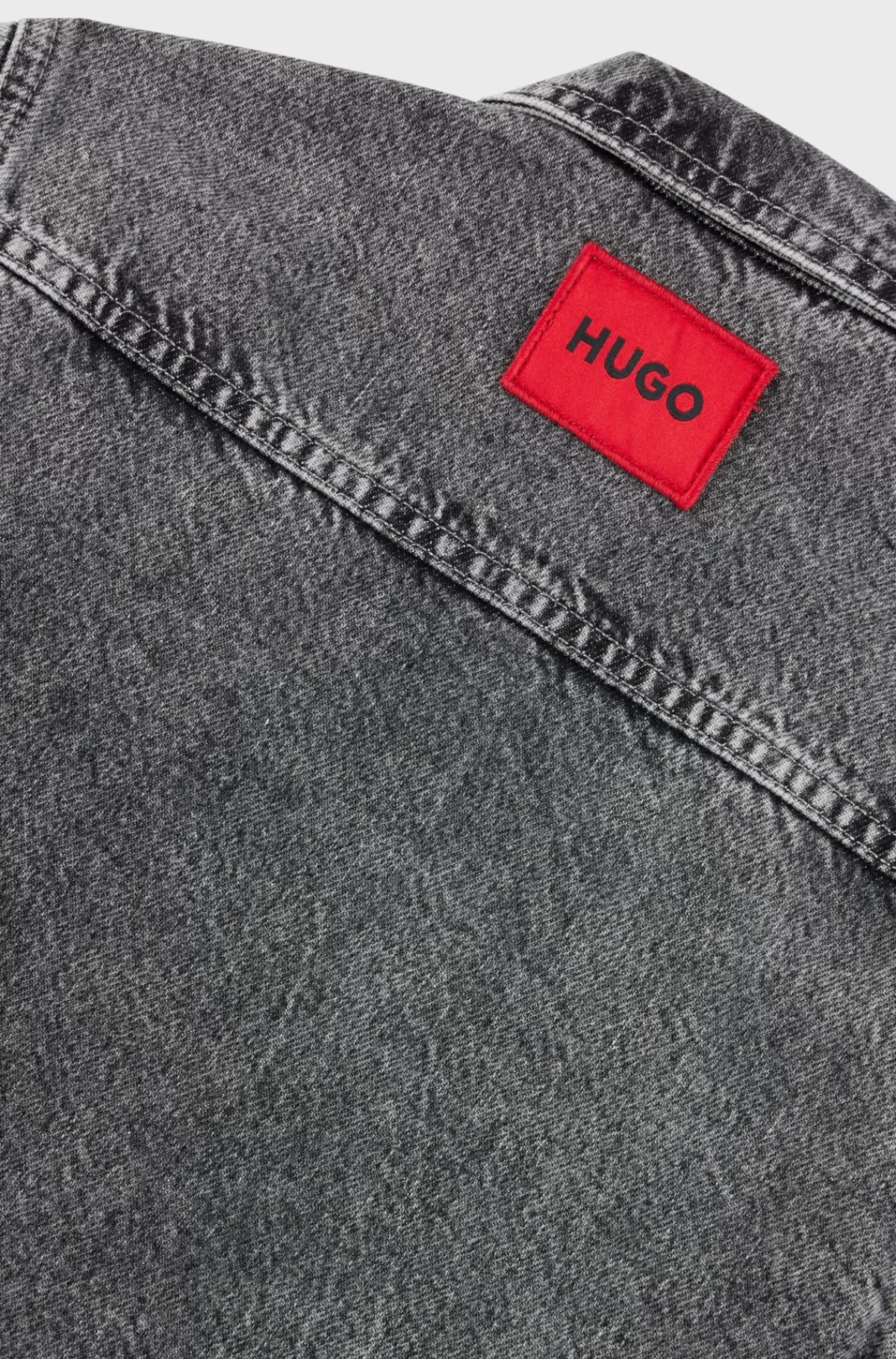 HUGO BOSS Sortvasket Yderskjorte Til Børn I Bomuldsdenim Mønstret Fashion