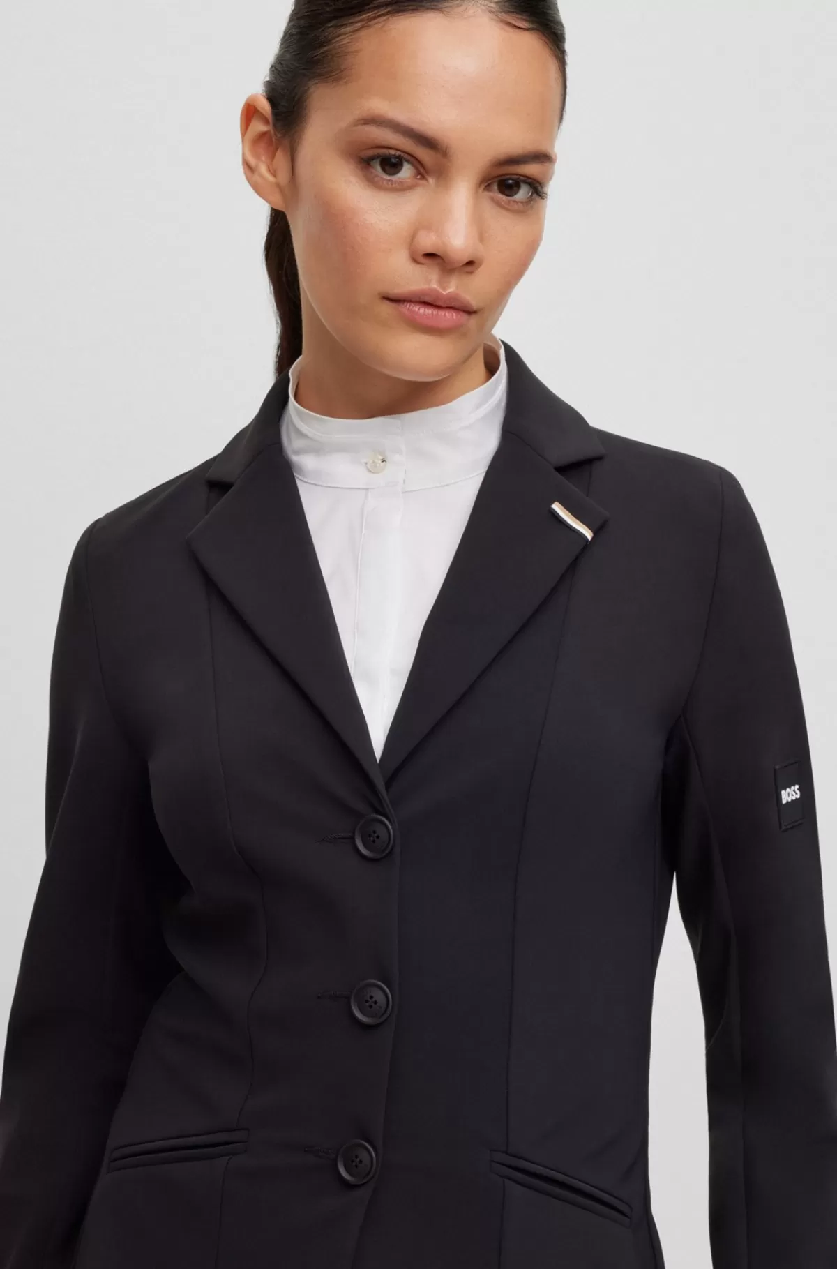 HUGO BOSS Stævnejakke Til Hestesport Med Slim Fit Og Ekstra Stræk Sort Store