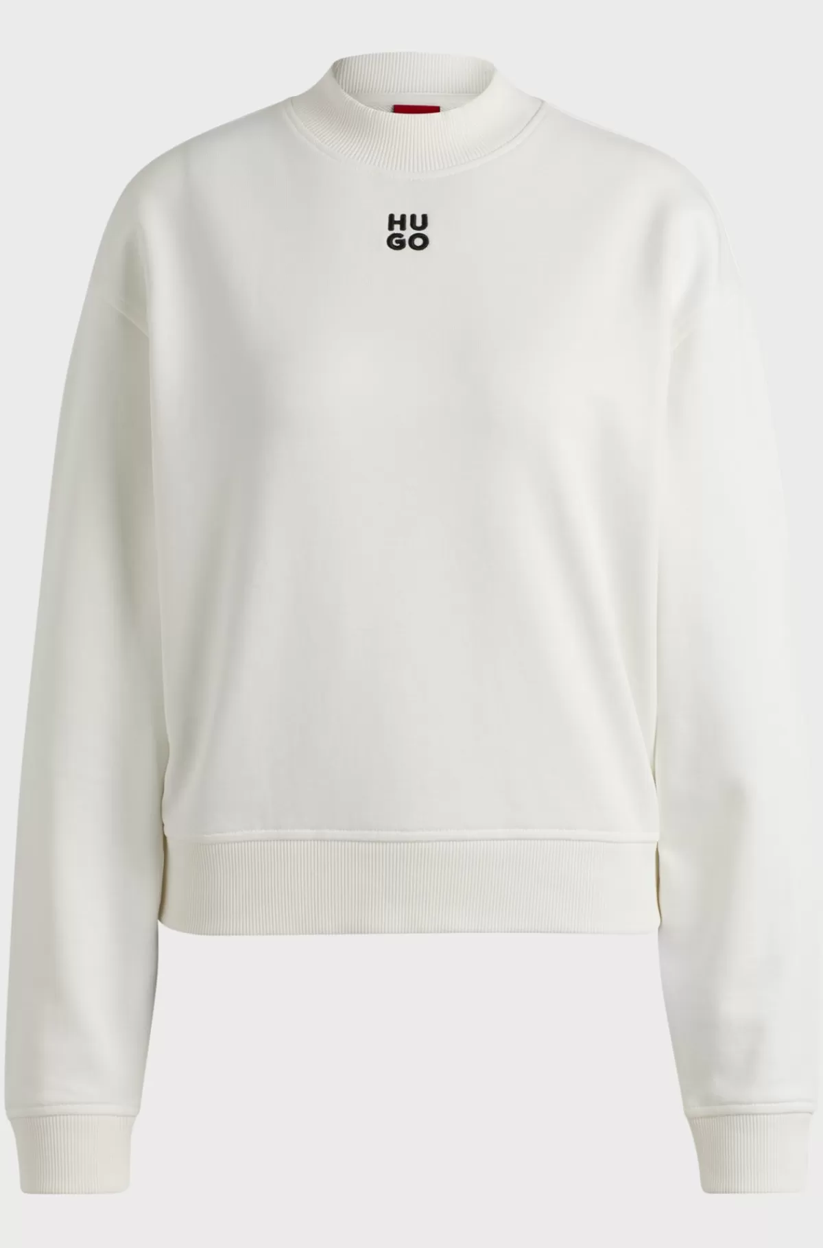 HUGO BOSS Sweatshirt I Sweatkvalitet Af Bomuld Med Relaxed Fit Og Broderet Logo Hvid Flash Sale
