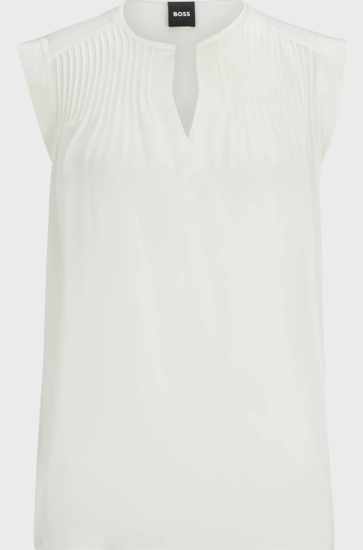 HUGO BOSS Tailored Skjorte I Relaxed Fit I Silke Med Stræk Hvid Store