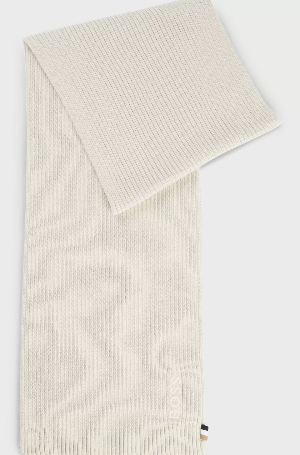 HUGO BOSS Tørklæde I Bomuldsblanding Med Broderet Logo Hvid Hot