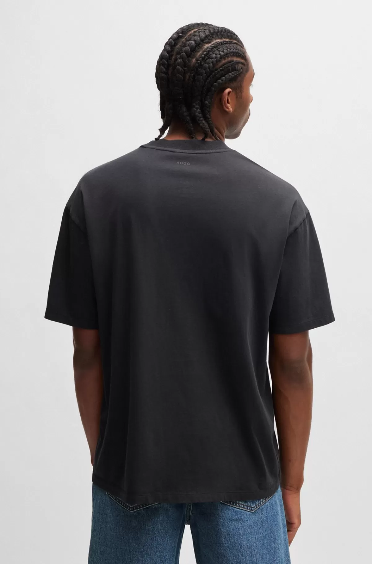 HUGO BOSS T-shirt I Bomuld Med Oversize Fit Og Den Nye Sæsons Logo Sort Shop