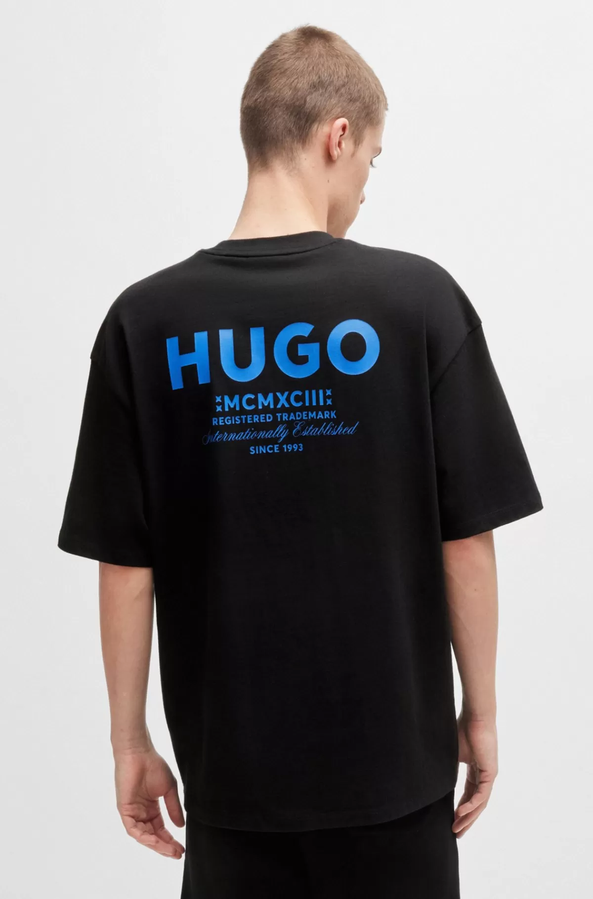 HUGO BOSS T-shirt I Bomuldsjersey Med Den Nye Sæsons Logografik Sort Best