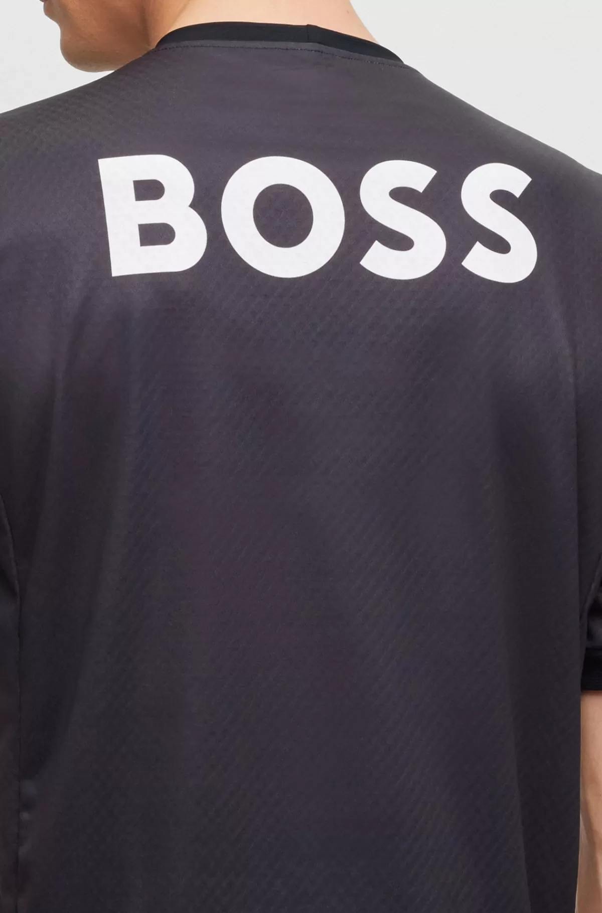 HUGO BOSS T-shirt I UPF35-jersey Og Med Branding Fra BOSS X ASSOS Sort Hot
