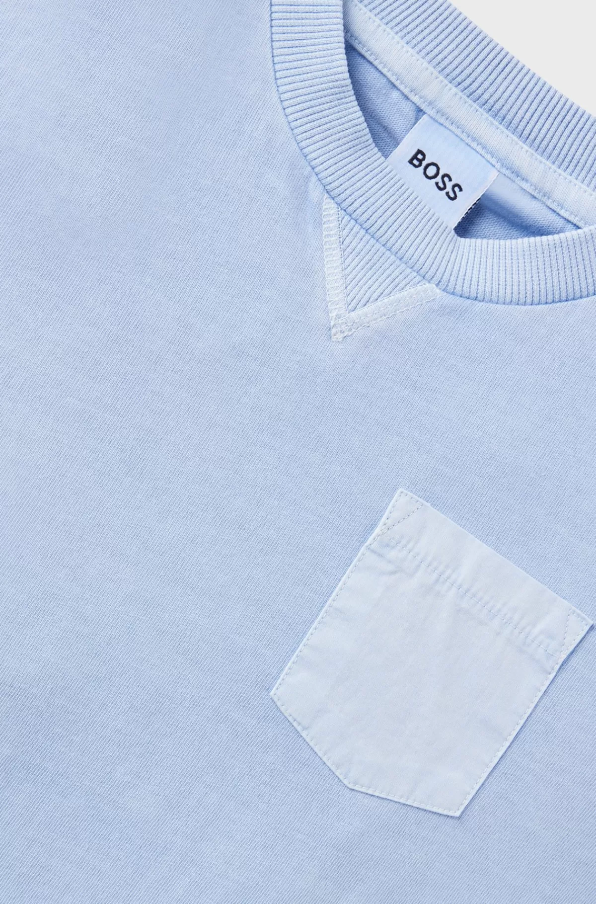 HUGO BOSS T-shirt Til Børn I Bomuld Med Broderet Logo Og Falmet Effekt Lyseblå Fashion