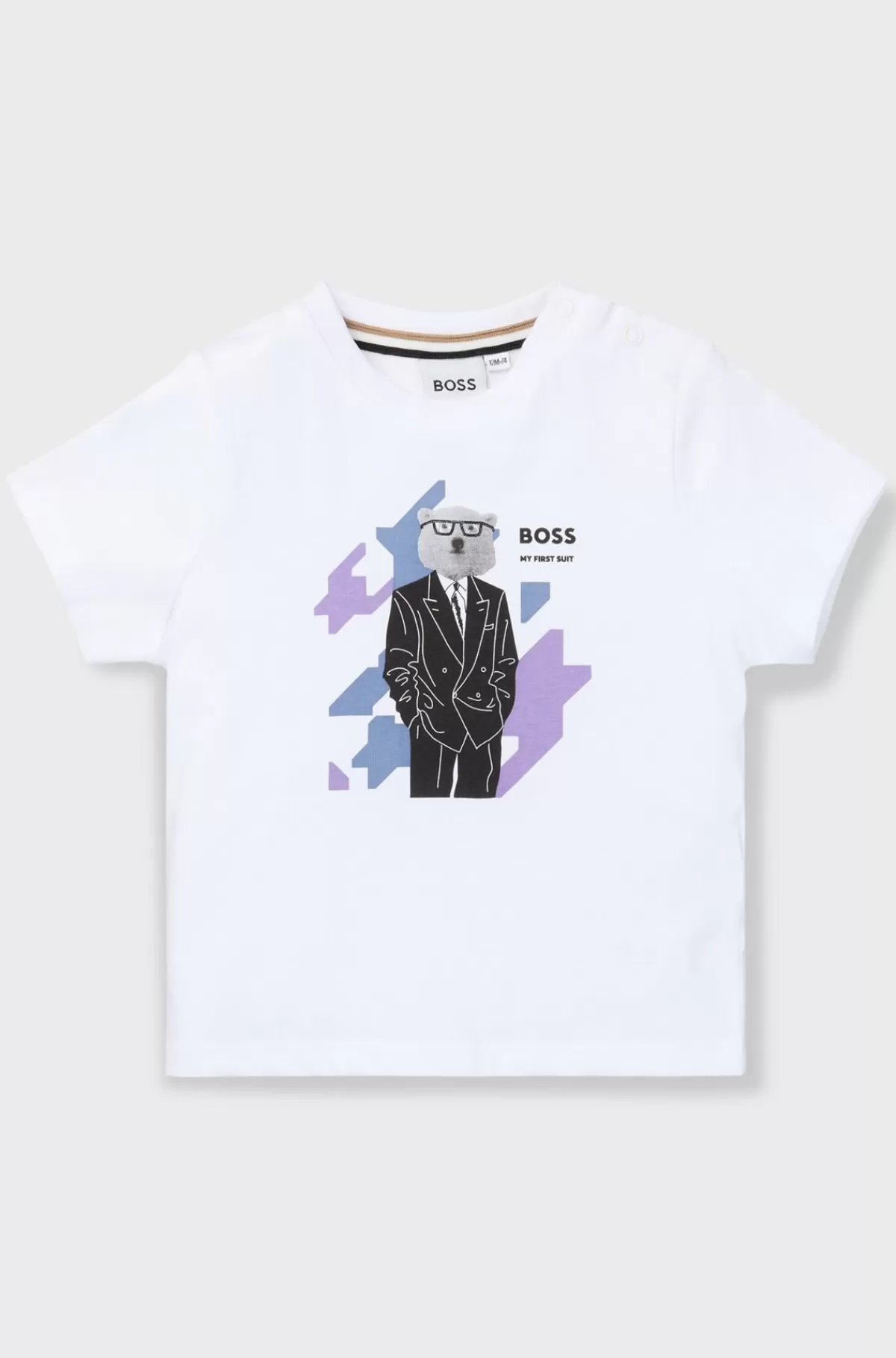 HUGO BOSS T-shirt Til Børn I Bomuld Med Den Nye Sæsons Grafik Hvid Sale