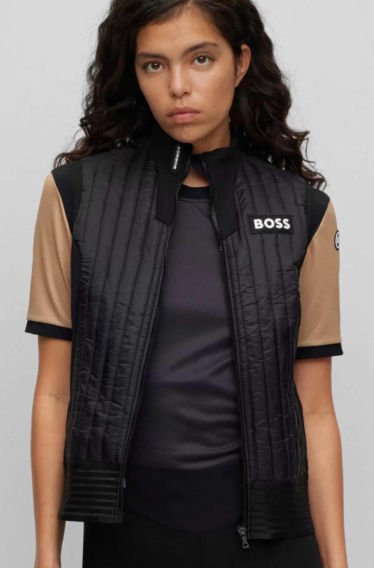 HUGO BOSS Vest I Vandskyende Materiale Med Isolerende Fyld Fra BOSS X ASSOS Sort Discount
