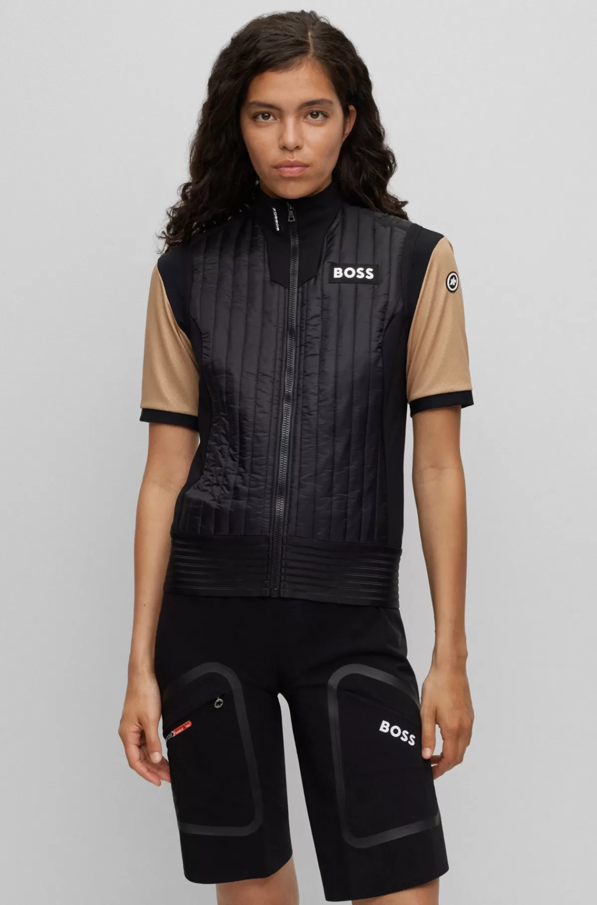 HUGO BOSS Vest I Vandskyende Materiale Med Isolerende Fyld Fra BOSS X ASSOS Sort Discount