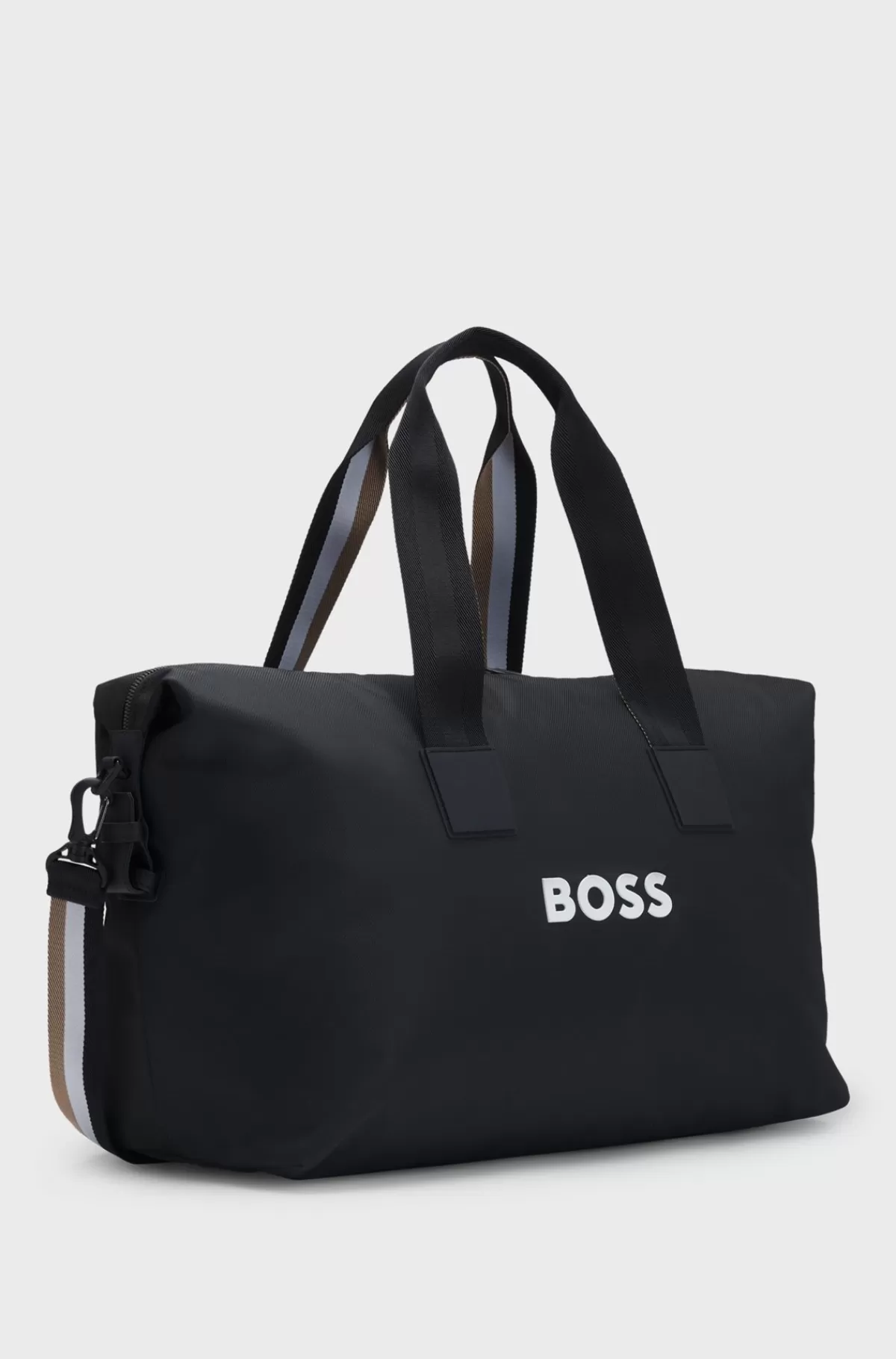 HUGO BOSS Weekendtaske Med Logo I Kontrastfarve Og Aftagelig Rem Sort Best